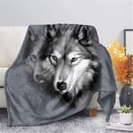 Coloranimal Grey Wolf Flannel Blanket for Teen Kids Home Couch,Sofa Plush Microfiber Bedding Throws Covers Warmth Soft-ultra 56x43 Inches Lightweight 2XL
