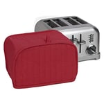 RITZ Polyester / Cotton Quilted Four Slice Toaster Appliance Cover, Dust and Fingerprint Protection, Machine Washable, Paprika Red