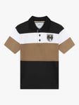 BOSS Kids' Logo Block Stripe Short Sleeve Polo Shirt