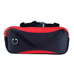 Phone bag Multi-functional Sports Waterproof Waist Bag for Under 6 Inch Screen Phone, Size: 22x10cm (Black) Asun (Color : Black Red)