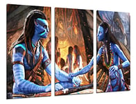 DKORARTE Tableau moderne photographique film, Avatar 2, sens de l'eau, James Cameron, cabane, famille, 97 x 62 cm, réf. 27397