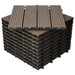 ECD Germany WPC terrassplattor 30x30 cm 55er besparingssats för 5m² mörkbrun i