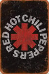 Cimily Red Hot Chili Peppers - Vintage Logo Tin Retro Sign Vintage Poster Plaque Wall Decor for Bar Cafe Garden Bedroom Office Hotel 20x30 Cm