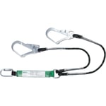 Coverguard - Longe double à absorbeur corde tressée avec 2 connecteurs acier ouverture 50mm fagus - EN355 1m