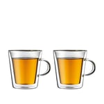 Bodum Canteen Double Wall Glass Set, Mouth Blown Borosilicate Glass - 0.2 L, Pack of 2