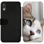 Sony Xperia L3 Wallet Slim Case Cat With Beautiful Blue Eyes