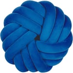 Beliani - Coussin Décoratif Noeud Bleu Fait Main en Grosse Mailles de Laine xxl Polyester pour Décorer un Canapé ou un Lit