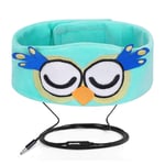 Fyy Wired Kids Headphones, Ultra Thin Speakers Easy Adjustable Soft Fleece Childrens Headband Headphones Owl