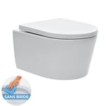 Swiss Aqua Technologies WC suspendu sans bride et fixations invisibles + abattant frein de chute (SATrimless)
