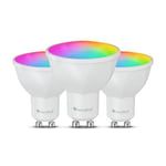 Nanoleaf Matter Essentials GU10 LED Bulbs, Pack of 3 RGBW Dimmable Smart Bulbs - Matter Over Thread, Bluetooth Colour Changing Light Bulbs, Works with Google Apple, Room Decor & Gaming