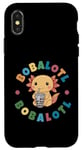 Coque pour iPhone X/XS Boba-Loving Axolotl - Passionné de boissons mignon et insolite