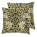 Art Fan-Design Cushion Cover William Morris Pimpernel Vintage Set of 2 Square Throw Pillow Case Sham Home for Sofa Chair Couch/Bedroom Decorative Pillowcases