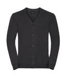 Russell Men´S V-Neck Cardigan - Charcoal Marl - M