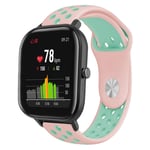 Amazfit Youth bi-color silicone watch band - Green / Pink