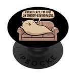 Funny Animal I'm Not Lazy I'Am Just On Energy Saving Mode PopSockets PopGrip Interchangeable