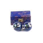 lachineuse - Coffret Boules Qi Gong Panda - Boules Chinoises Anti Stress en Émail ⌀ 45 mm - Boules de Santé - Coffret Cadeau Relaxation Zen - Objet Asiatique Japon Chine Feng Shui - Coloris Bleu