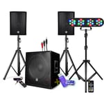 PACK SONO DJ ENCEINTE +CAISSON DE BASSES USB Bluetooth +PIEDS +CABLES HP/PC offerts, 4 PAR LED, TRÉPIED, +Clé USB 32G