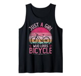 Just A Girl Who Loves Bicycle, Vintage Bicycle Girls Kids Tank Top