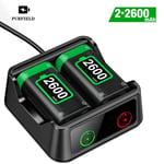 batterie Rechargeable 2x2600mAh, pour manette Xbox série X-S-Xbox One S-X, avec chargeur USB