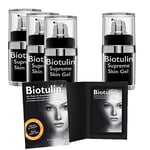 4x Biotulin Supreme Skin Gel (4x15ml) + Masque | Sérum facial anti-rides pour femmes et hommes - Acide hyaluronique - Ingrédients anti-âge et anti rides, Multicolore, Grande