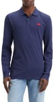 Levi's Men's Long-Sleeve Slim Housemark Polo Shirt, Naval Academy, L