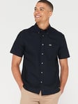 Lacoste Short Sleeve Oxford Shirt - Navy, Navy, Size S, Men