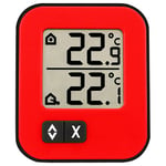 TFA Dostmann Thermomètre numérique intérieur/extérieur Moxx, 30.1043.05, température valeurs maximales et minimales, Convient également pour Les congélateurs/Aquariums, Rouge