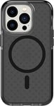 tech21 iPhone 14 Pro Evo Check Compatible avec MagSafe - Coque de Protection Fine et Antichoc avec Protection FlexShock Multi-Chute de 4,9 m et Boutons supplémentaires - Noir fumé