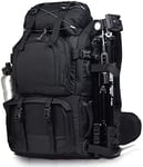 Camera Backpack, Professional Waterproof Photography Bag, for Cameras, Backpack for CameraGDF,Orange (Color : Black, Size : Black)