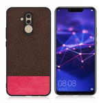 Huawei Mate 20 Lite cloth texture case - Coffee / Red