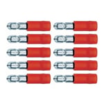 Cyclingcolors - 10x cosse pré-isolée mâle ronde 4mm rouge section de fil électrique 0,5mm² à 1,5mm² câble connecteur tracteur tondeuse voiture moto