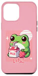 iPhone 14 Plus Cute Retro Japanese Kawaii Anime Frog Strawberry Milk Shake Case