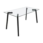Table à manger fixe rectangulaire Lugo en verre 140 cm (largeur) x 75 cm (hauteur) x 80 cm (profondeur)