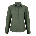 Craghoppers Womens Expert Kiwi Long Sleeved Shirt, Dark Cedar Green, Size 18