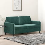 2-personers sofa 140 cm fløjl mørkegrøn