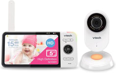 VTech VM818HD Video Monitor, 5-inch 720p HD Display, Night Light, 110-degree... 