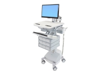 Ergotron StyleView - Vogn - åpen arkitektur - for LCD-skjerm / PC-utstyr - medisinsk - plastikk, aluminium, forsinket stål - grå, hvit, polert aluminium - skjermstørrelse: inntil 24 - utgang: AC 230 V - 66 Ah - blysyre - TAA-samsvar