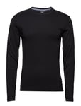Basic Tee O-Neck L/S Tops T-shirts Long-sleeved Black Lindbergh Black