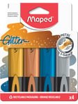 Maped Fluopeps glitter metal highlighters set 4 ass.