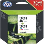 GENUINE HP 301 Black & Colour Combo Ink Cartridge Pack for HP Deskjet 1050A NoBX
