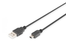 Digitus DB-300130-018-S USB-kabel 1,8 m USB 2.0 USB A Mini-USB B Sort