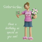 Birthday Card - Special Sister-in-Law Bouquet - One Lump Or Two Quality NEW