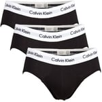 Calvin Klein Kalsonger 3P Cotton Stretch Hip Brief Svart bomull Large Herr