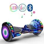 QINGMM Hoverboard,10'' Two Wheel Self Balancing Car,with Bluetooth Speakers And LED Glowing Tires,Electric Scooter for Kids And Adult, Great Gifts,starry sky