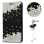 Alcatel 1B 2020 Sparkly Stones Case,Xifanzi Glitter Phone Case for Alcatel 1B 2020 Wallet PU Leather Case Cover Floral Bling Sparkly Shiny Gems Folio Stand Wallet Flip Card Slots Cute Magnetic Case
