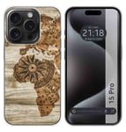 Housse En Silicone Compatible Avec L'IPhone 15 PRO (6.1) Design Bois 07 Dessins