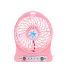 Portable LED Light Mini Fan Air Cooler Mini Desk USB Fan Third Wind USB Fan 14 * 10.6 * 4.2cm-Pink