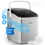 Ice Cube Maker Machine Counter Top 12 kg/24 h Self Cleaning Steel Bullet 120 W