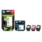 2x Original HP 62 Black & 1x Colour Ink Cartridge For OfficeJet 5740 Printer