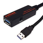 ROLINE Câble répéteur actif USB 3.2 Gen 1, noir, 20 m